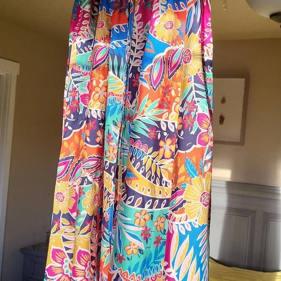 Bright Colorful Floral Maxi Skirt - Picture 7 of 9